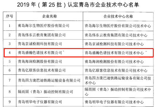 青島市企業(yè)技術(shù)中心名單公布，盛瀚榜上有名！